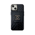 Leather CC Phone Case with Diamond-Detail Embellishment — view 1