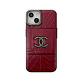 Leather CC Phone Case with Diamond-Detail Embellishment — view 1