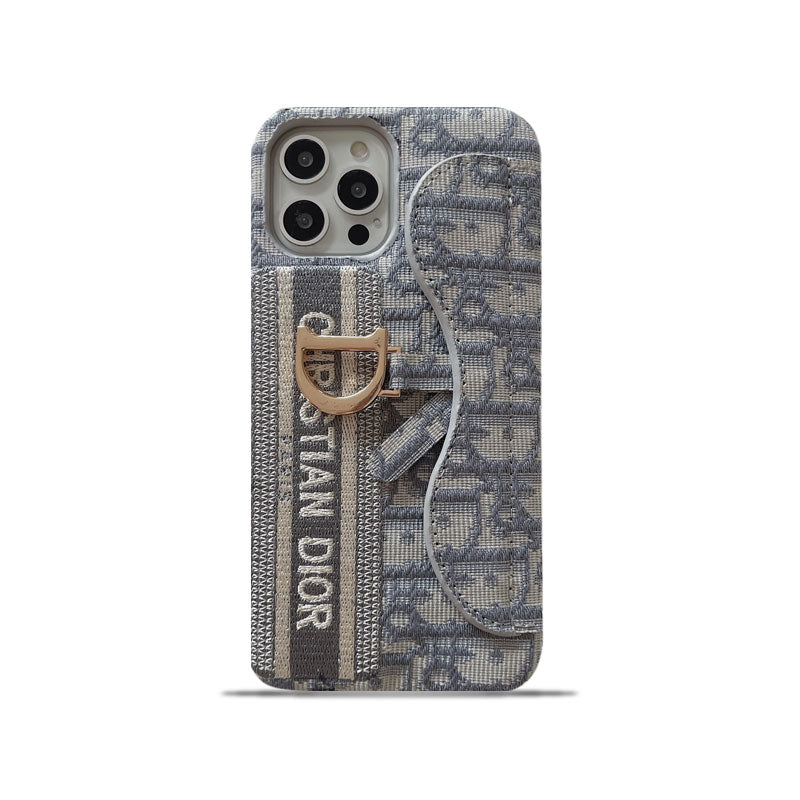 CD iPhone Case with Card Holder Gray — view 1