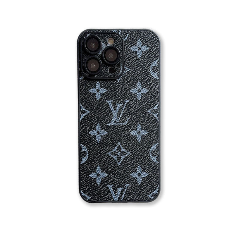 Leather Monogram Phone Case with Lens Protection — view 1