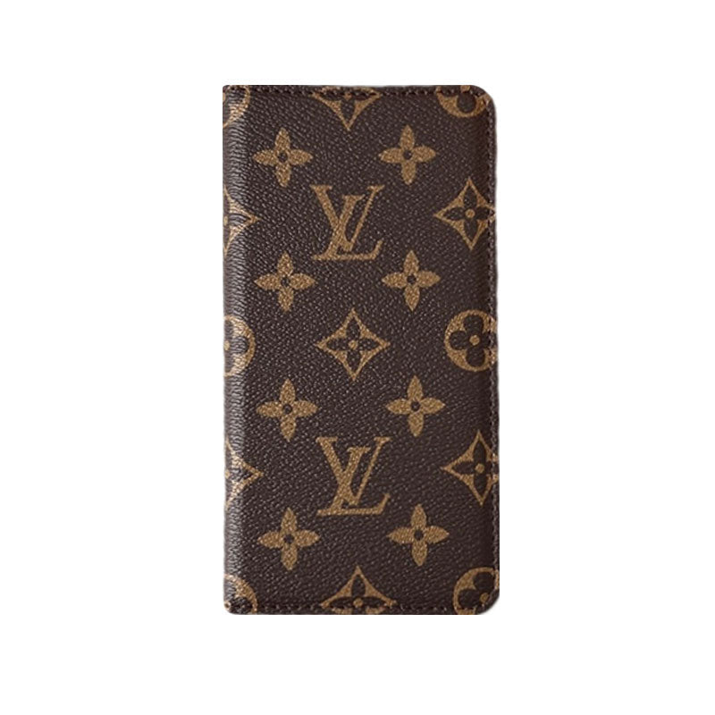 Leather Monogram iPhone Case with Wallet and Card Holder — view 1