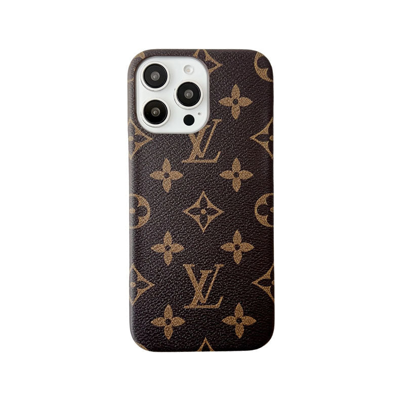 Classic Leather Monogram Phone Case for iPhone Large Print — view 1