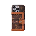 Monogram iPhone Case with Wallet and Crossbody Strap Brown — view 1