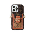 Monogram Dauphine iPhone Case with Card Holder and Strap Brown — view 1
