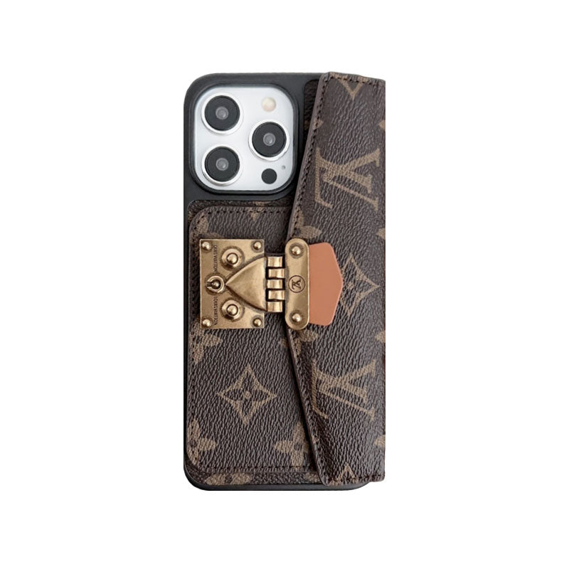 Monogram iPhone Case with Purse and Crossbody Strap Brown — view 1
