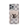 Monogram iPhone Case with Card Holder White Grid — view 1