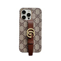 GG iPhone Case with Holder Brown — view 1