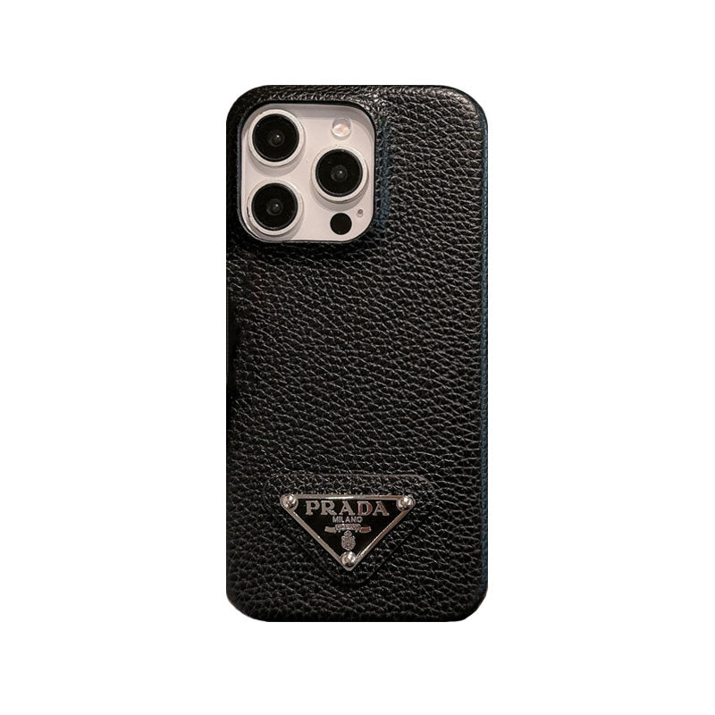 Leather PR Phone Case for iPhone Black — view 1