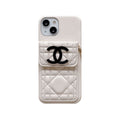 CC iPhone Case with Wallet and Strap White — view 1