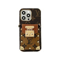 Monogram iPhone Case with Card Holder and Strap Brown — view 1