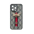 Classic Leather GG Bees Phone Case with Strap — view 1