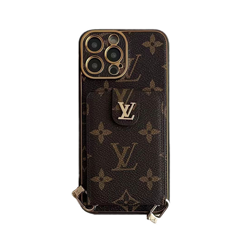 Monogram iPhone Case with Card Wallet and Strap — view 1