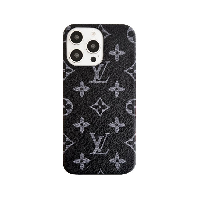 Classic Leather Monogram Phone Case for iPhone Large Print — view 1