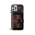 Monogram iPhone Case with Wallet and Strap Black — view 1