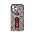 Classic Leather GG Bees Phone Case with Strap — view 1
