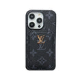 Classic Monogram iPhone Case with Card Holder -Black Printing — view 1