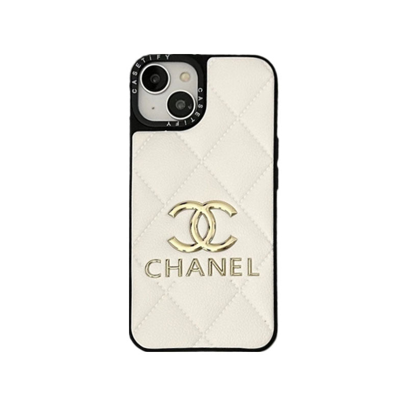 Leather CC iPhone Case White — view 1