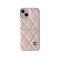 Leather CC iPhone Case with Crad Holder Pink — view 1