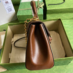 Gucci Horsebit 1955 Medium Ophidia and Brown Leather Handbag — view 3