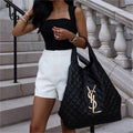 Saint Laurent Icare Maxi Shopping Bag in Quilted Lambskin - Black — view 8