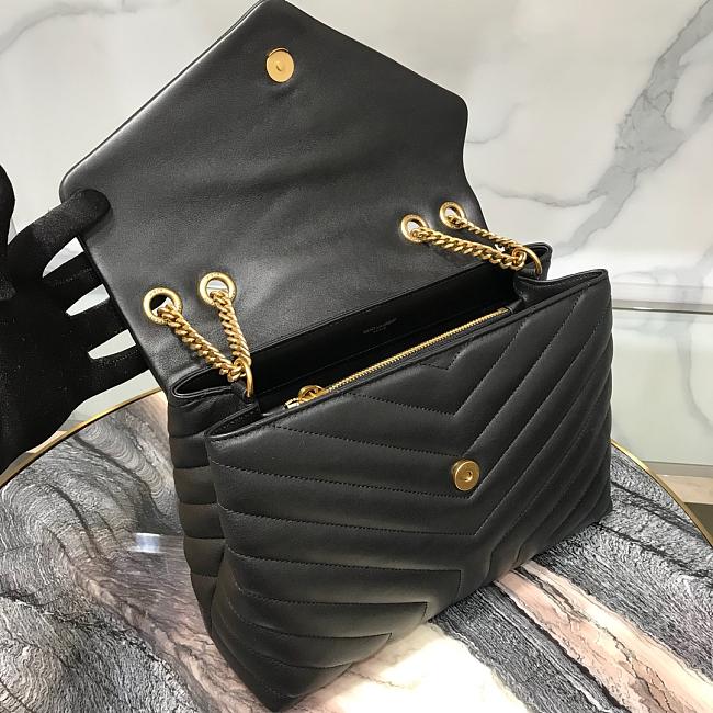 YSL Medium 32 Loulou Bag Black in Gold — view 4