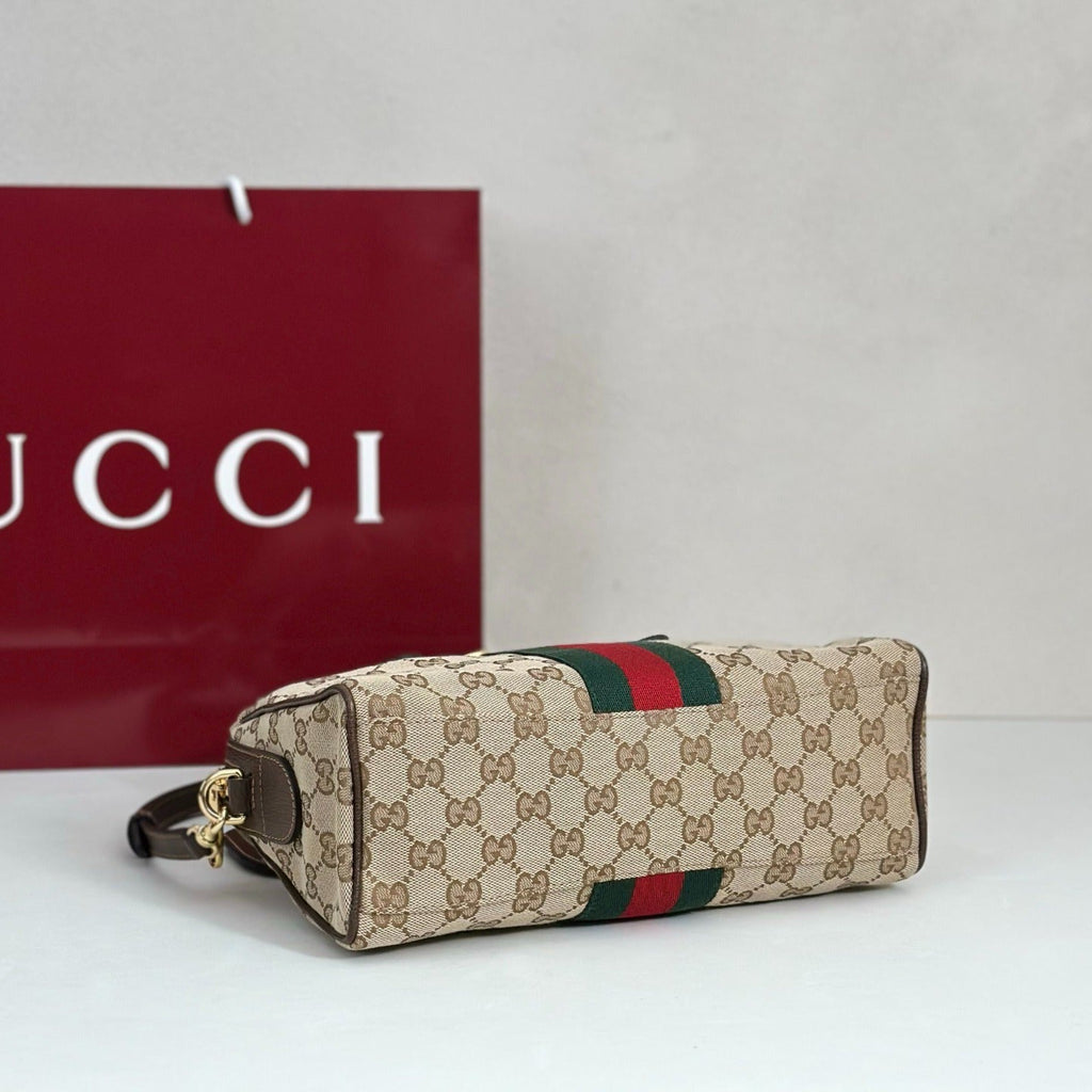 Gucci GG Canvas Boston Bag - Beige — view 6