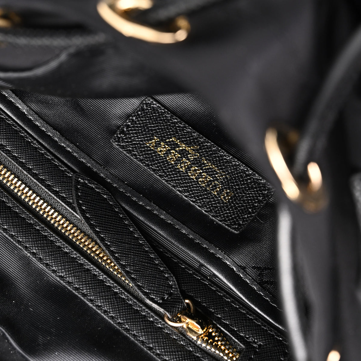 Burberry the Rucksack – Black Nylon & Leather Backpack with Gold-Tone Hardware - Black with Gold Accents — view 4