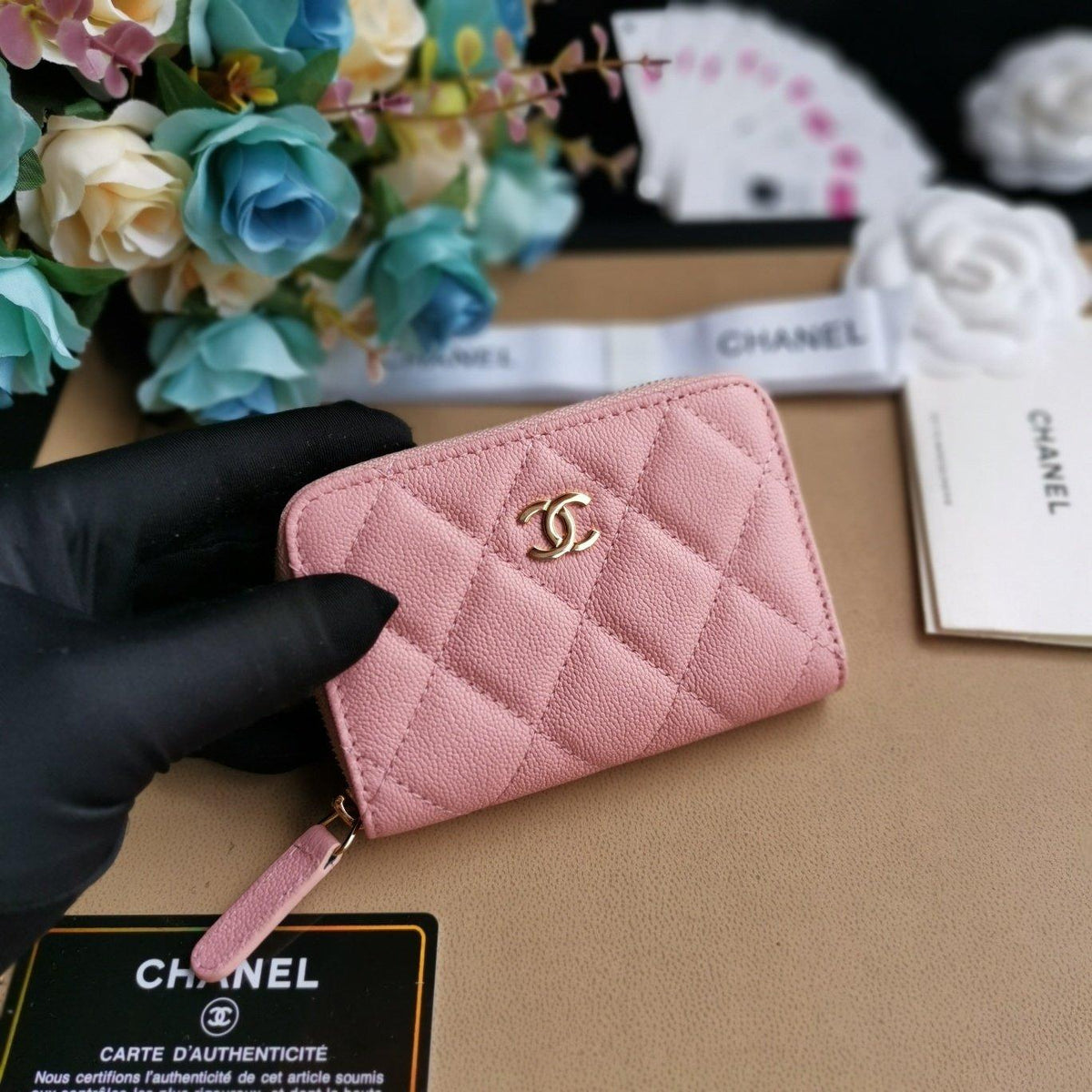 Chanel 22C Pink Zip Coin Wallet — view 4