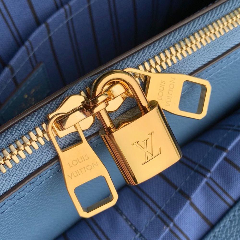 Louis Vuitton Montaigne MM Blue Handbag — view 5