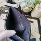Chanel Caviar Quilted Classic Zip Boy Pouch - Navy — view 6