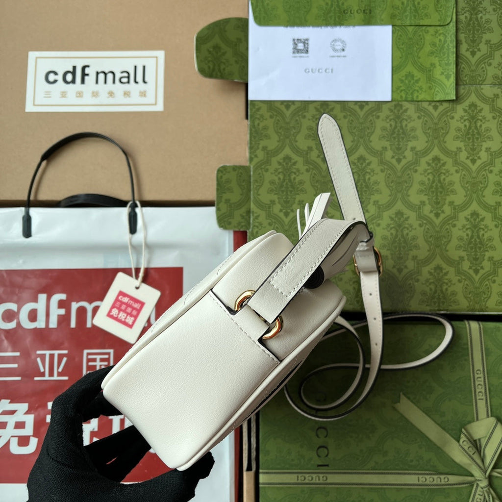 Gucci Blondie Small Shoulder White Leather Bag — view 2