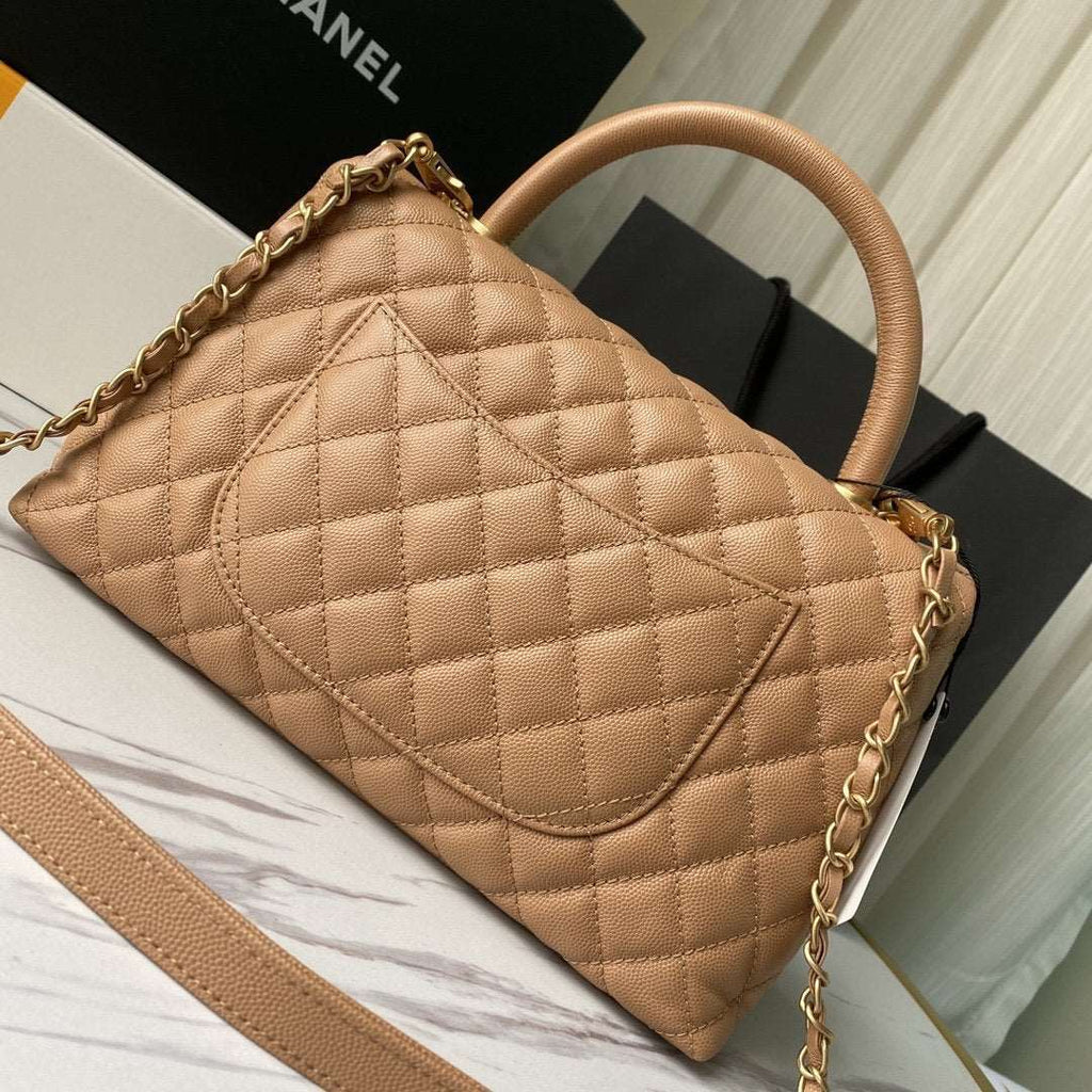 Chanel Flap Bag with Handle Beige — view 2