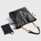 YSL Jamie 4.3 Large Pochon Leather Tote Bag - Black — view 4