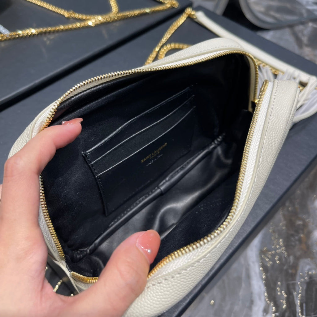 YSL Loulou Mini Camera Bag 18cm White — view 3