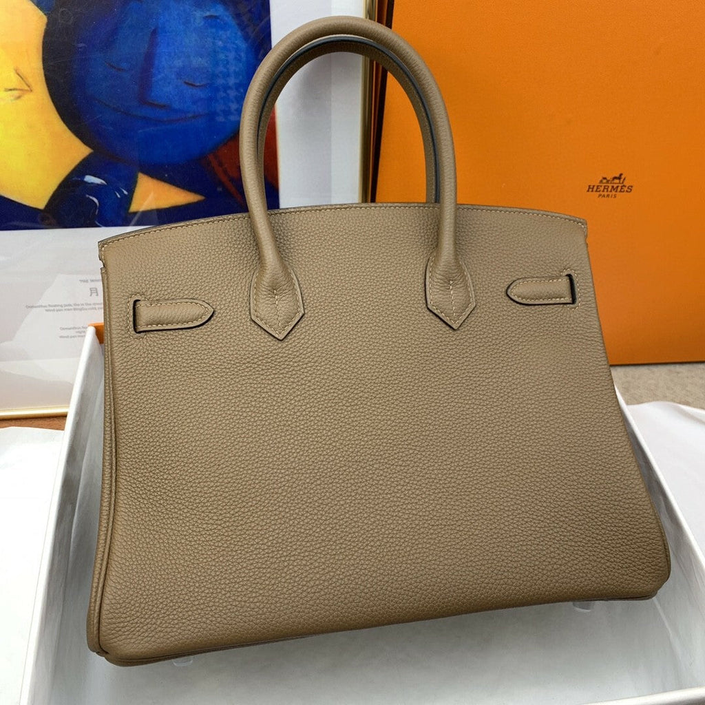Hermes Birkin 30 Togo Etoupe Bag Silver Hardware Handbags (11.8in30cm) - Grey — view 3