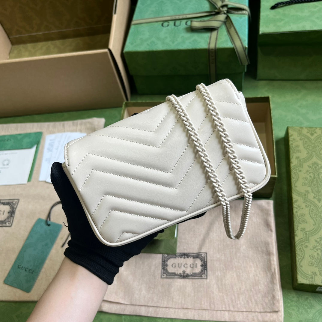 Gucci GG Marmont Belt Bag in White 476433 — view 2