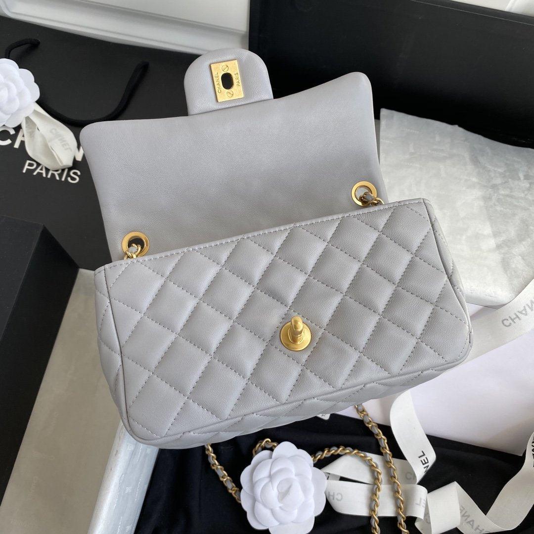 Chanel Pearl Crush Mini Flap Bag Gray — view 5