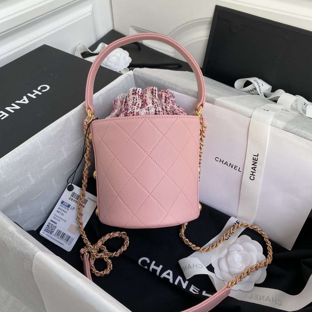 Chanel 2020 Tweed Soul Bucket Bag Pink — view 2