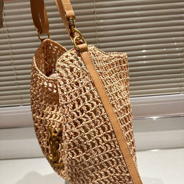 Saint Laurent YSL Raffia Tote Bag — view 7