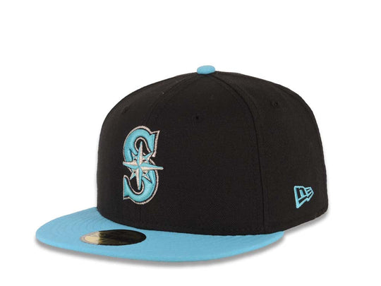 Seattle Mariners New Era MLB 9FIFTY Hat Black Crown Blue Visor Blue/White Logo - Snapback Cap — view 1