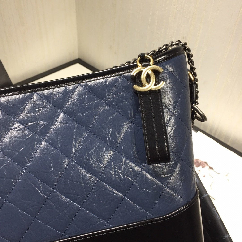 Chanel's Gabrielle Large Hobo Bag - Blue & Brown — view 4