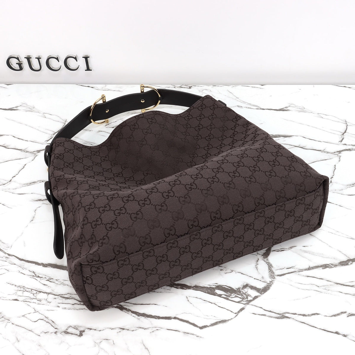 Gucci Beatrix Tote Brown and Dark Brown Original GG Canvas — view 7