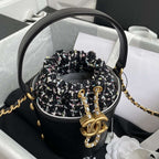 Chanel 2020 Tweed Soul Bucket Bag Black — view 7