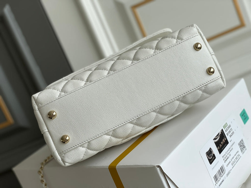 Chanel Coco Handle White Bag — view 4