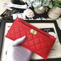 Chanel Caviar Quilted Zip Boy Pouch - Red — view 2