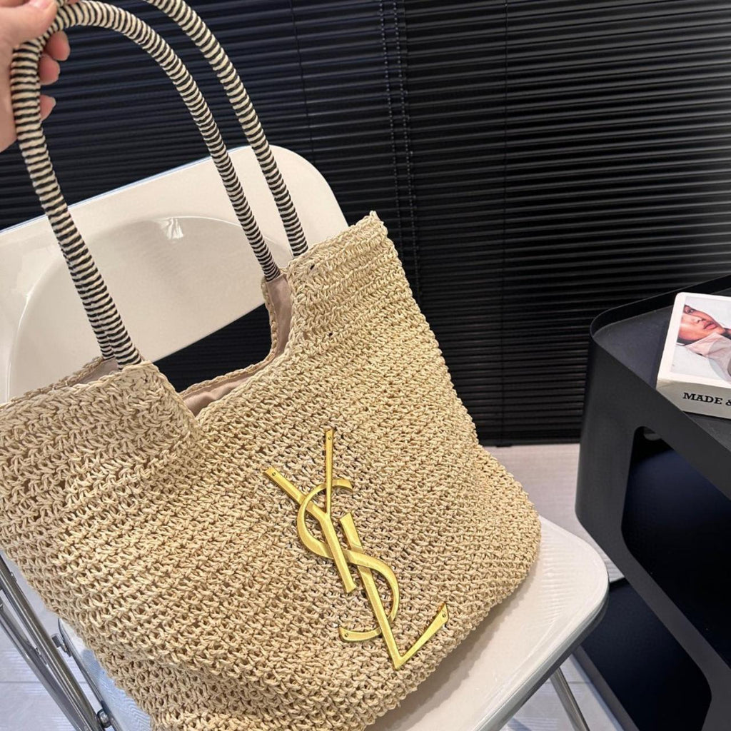 Saint Laurent YSL Raffia Bag — view 1
