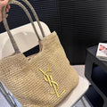 Saint Laurent YSL Raffia Bag — view 9