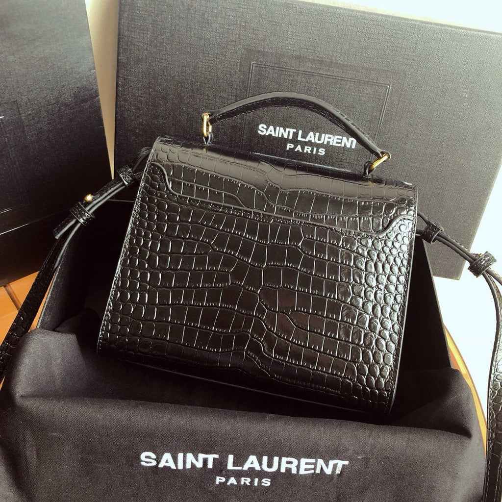 YSL Cassandra Mini Top Handle Bag Black — view 5