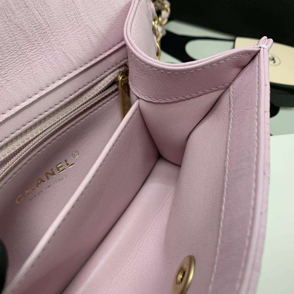Chanel Mini Flap Bag Pink with Top Handle — view 7