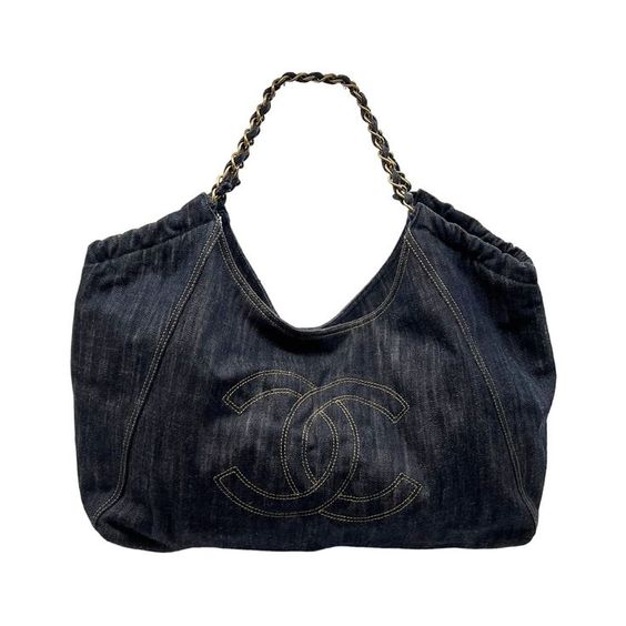 YSL Large Capacity Denim Tote Bag - Demin — view 4